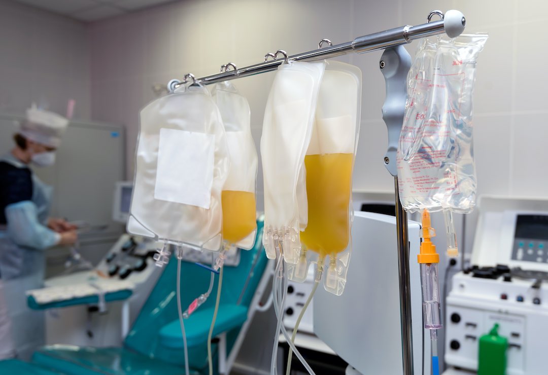 a package of plasma with this blood group. water pipe